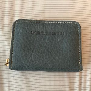 Portland leather goods small zip wallet.